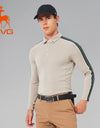 SVG Golf Men's Contrast Color Stitching Long Sleeve Polo Shirt