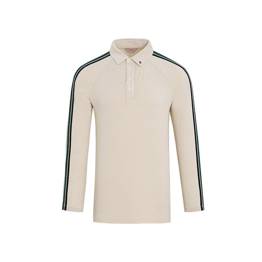 SVG Golf Men's Contrast Color Stitching Long Sleeve Polo Shirt