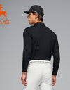 SVG Men's Black Long-Sleeved Lapel Polo Shirt