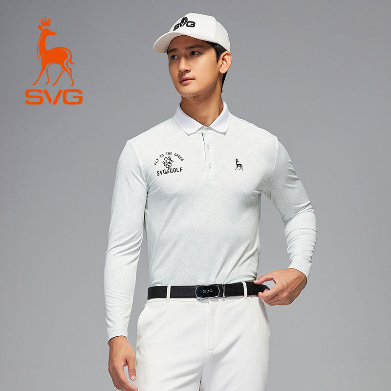 SVG Golf Men's Rose Print Long Sleeve T-shirt