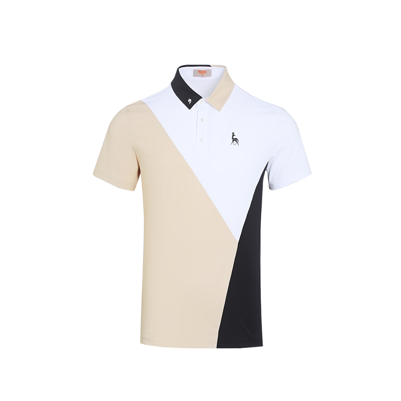 SVG Golf Men's Color Block Short Sleeve Polo Shirt