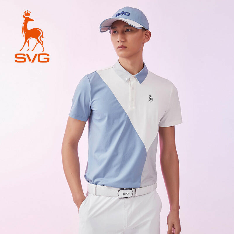 SVG Golf Men's Color Block Short Sleeve Polo Shirt