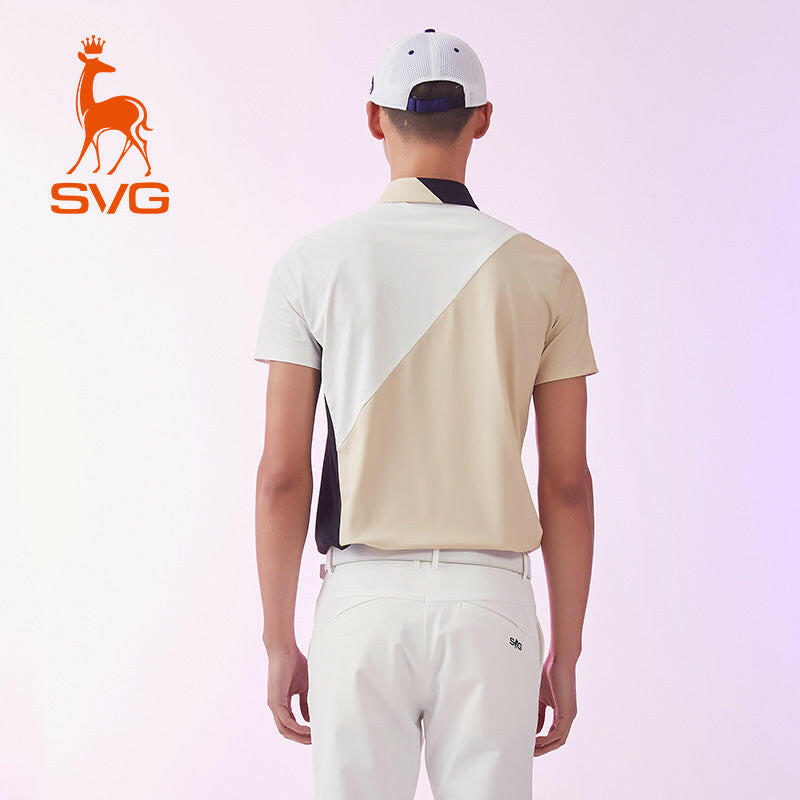 SVG Golf Men's Color Block Short Sleeve Polo Shirt