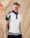 SVG Men's Contrast Color Short Sleeve Lapel Polo Shirt