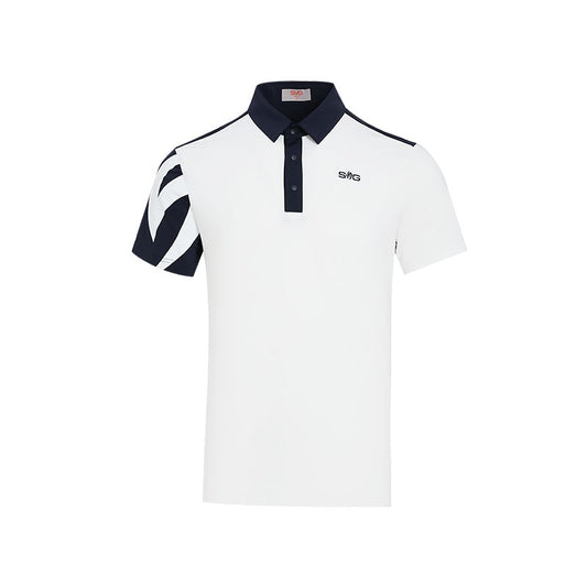 SVG Men's Contrast Color Short Sleeve Lapel Polo Shirt