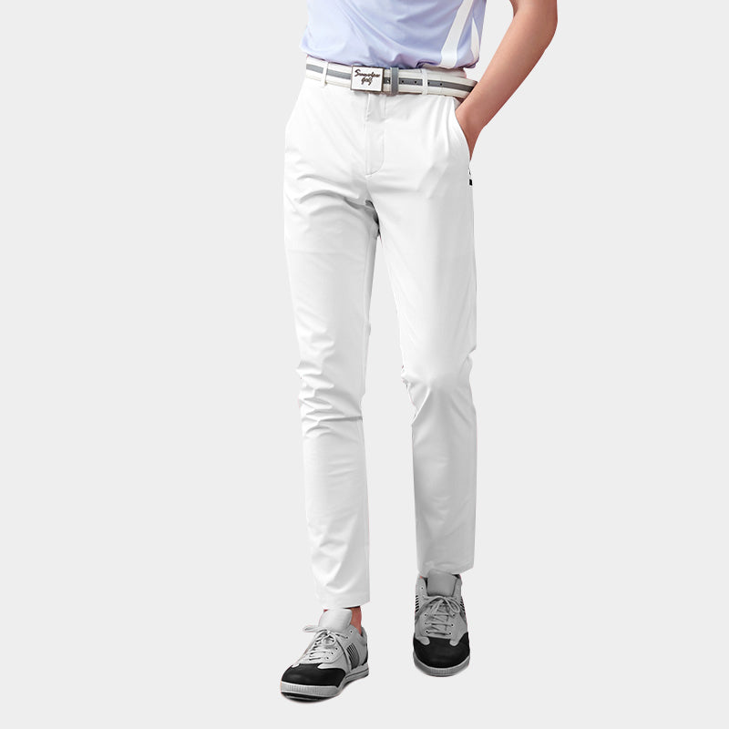 SVG Golf Men's Classic Straight-Fit White Pants