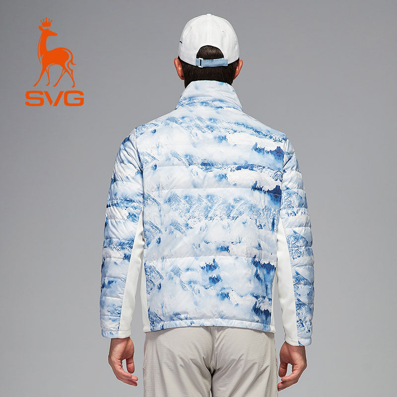 SVG Golf Men's Print Stand Collar Down Jacket