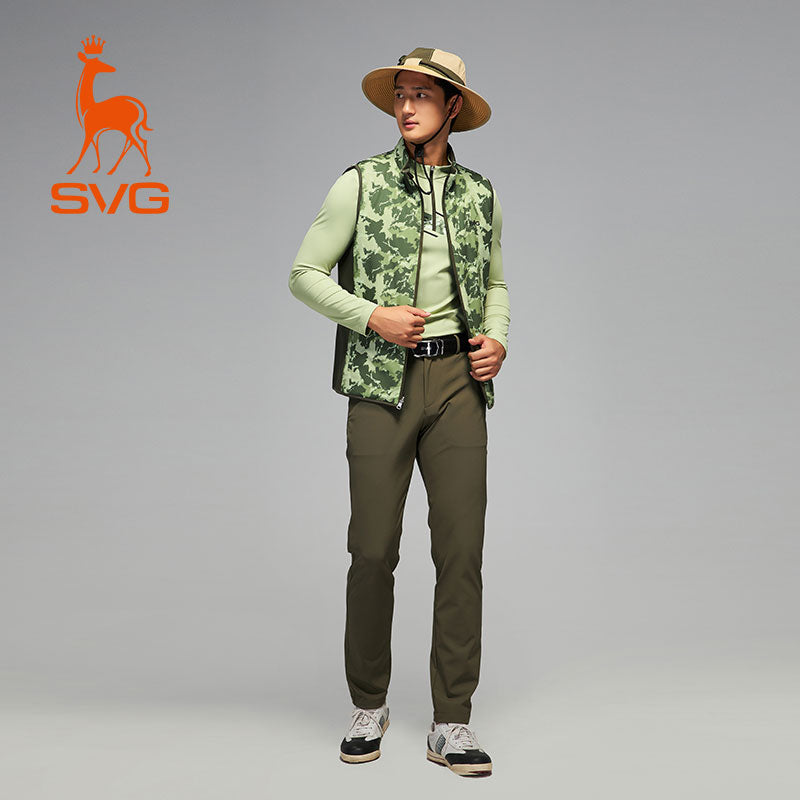 SVG Men's Quilted Cotton Vest Camouflage Print Double-Sided Wear