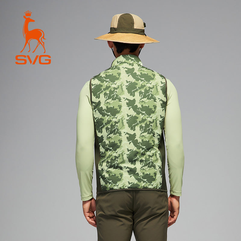 SVG Men's Quilted Cotton Vest Camouflage Print Double-Sided Wear