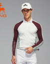 SVG Golf Men's Printed Long Sleeve Lapel Polo Shirt