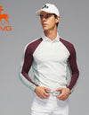 SVG Golf Men's Printed Long Sleeve Lapel Polo Shirt