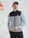 SVG Golf Men's Black and White Plaid Print Vest Double-Sided Wear