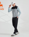 SVG Golf Men's Black and White Plaid Print Vest Double-Sided Wear