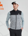 SVG Golf Men's Black and White Plaid Print Vest Double-Sided Wear