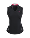 SVG Golf 23 spring and summer new black printed vest sleeveless t-shirt V-neck blouse
