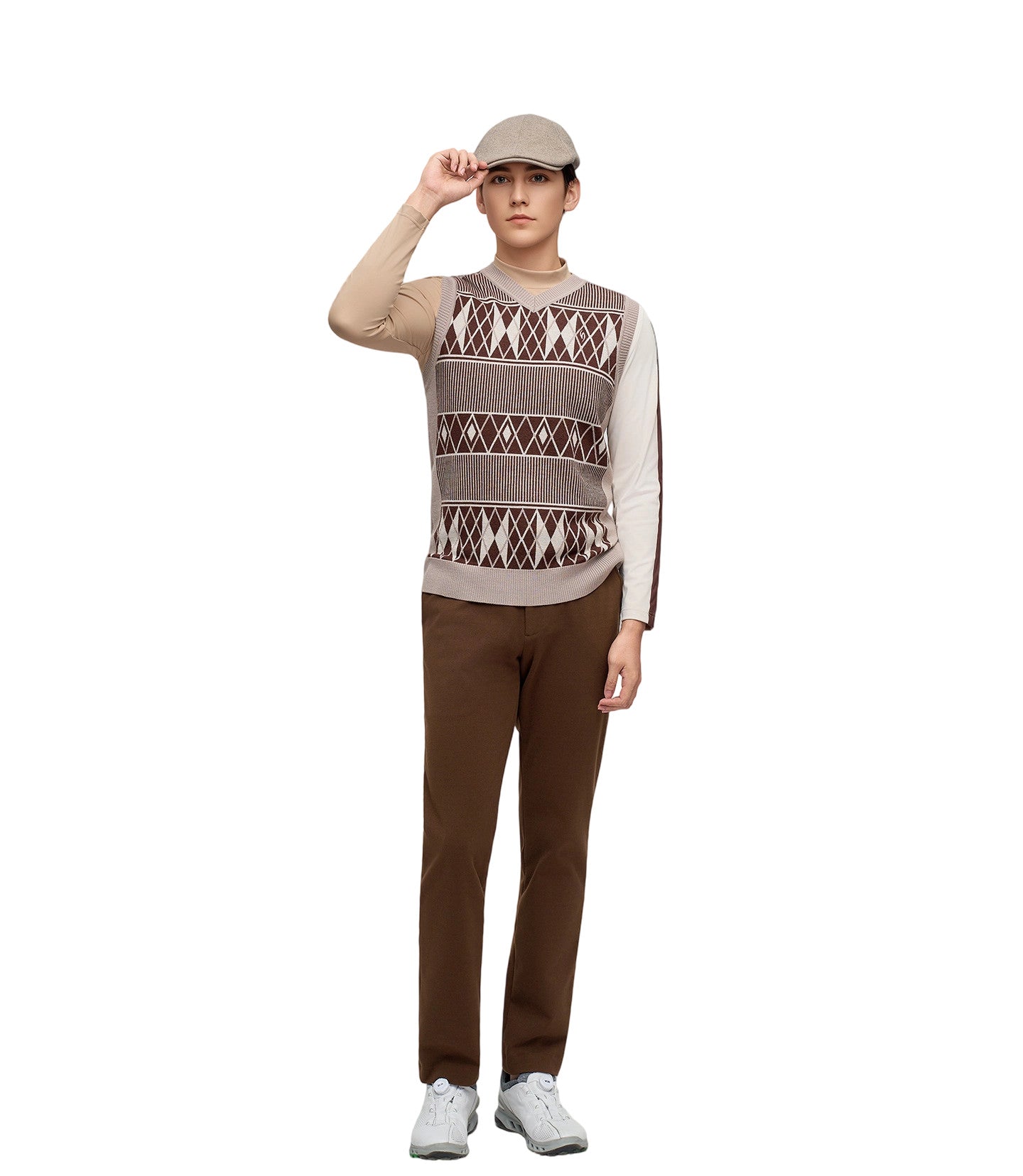 SVG Golf Men's Wool Vintage Plaid Knit Vest