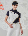 SVG Golf 23 autumn/winter women's new color collage short-sleeved t-shirt lapel POLO shirt blouse