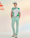 SVG Golf 23 New SS men's blue and green printed short-sleeved polo shirt