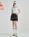 SVG Golf Women's Black and White Colliding Short Pleated Sports Skort