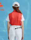 SVG Golf 23 spring and summer new women's orange stitched short-sleeved T-shirt zipper collar jacket