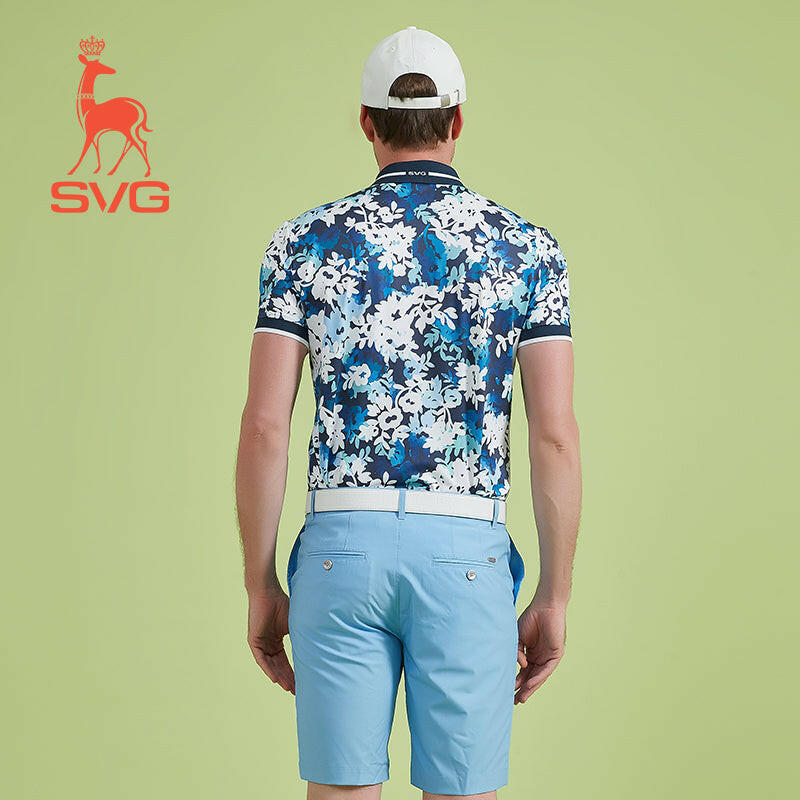 SVG Golf Men's Full Printed Short-Sleeved Polo Shirt