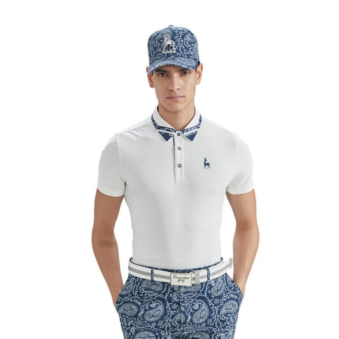 SVG Golf Men's  White Printed Short Sleeve T-Shirt