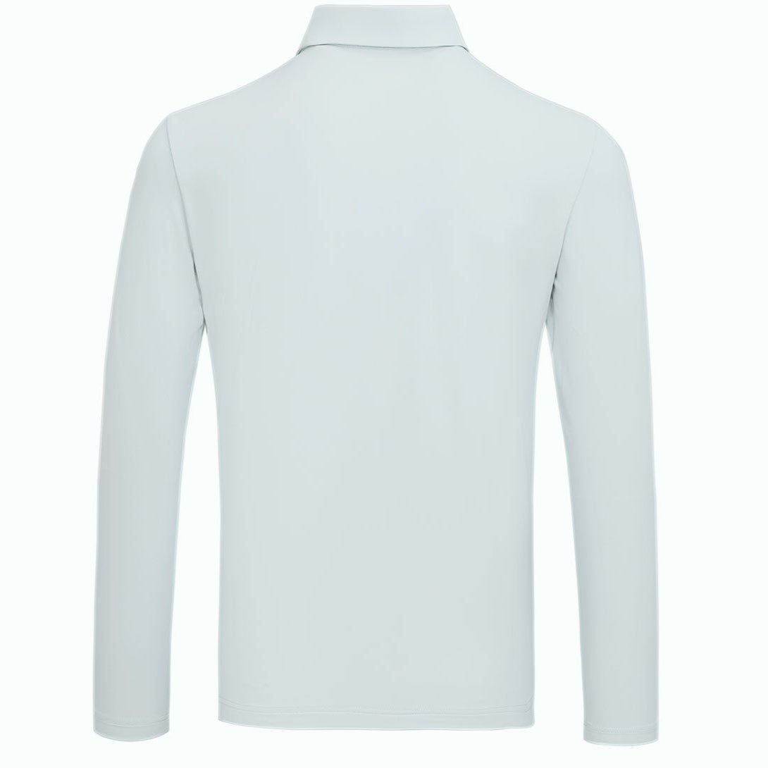 SVG Golf Men's Light Green Mandarin Collar Long Sleeve T-Shirt