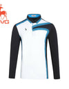 SVG Golf Men's Color Collage Printed Long-Sleeve Label Polo Shirt