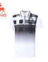 SVG Golf 23 spring and summer new men's black and white plaid printed short-sleeved T-shirt zipper lapel blazer man