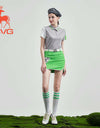 SVG Golf 23 spring/summer new women's gray stitched short-sleeved T-shirt lapel polo