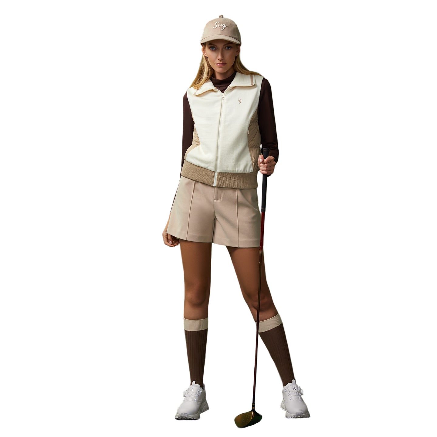 SVG Golf Women's Wool Knit Down Warm White Duck Feather Sports Vest