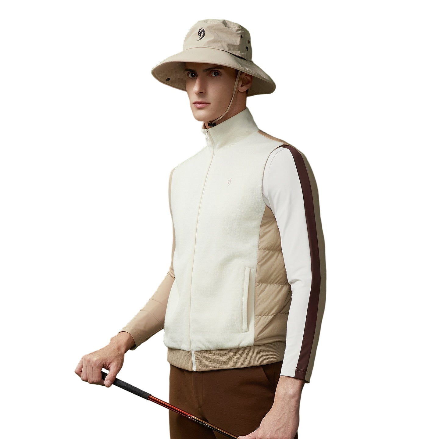 SVG Golf Men's Wool Knit Down Warm White Duck Feather Sports Vest