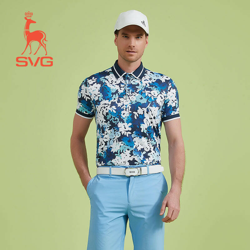 SVG Golf Men's Full Printed Short-Sleeved Polo Shirt