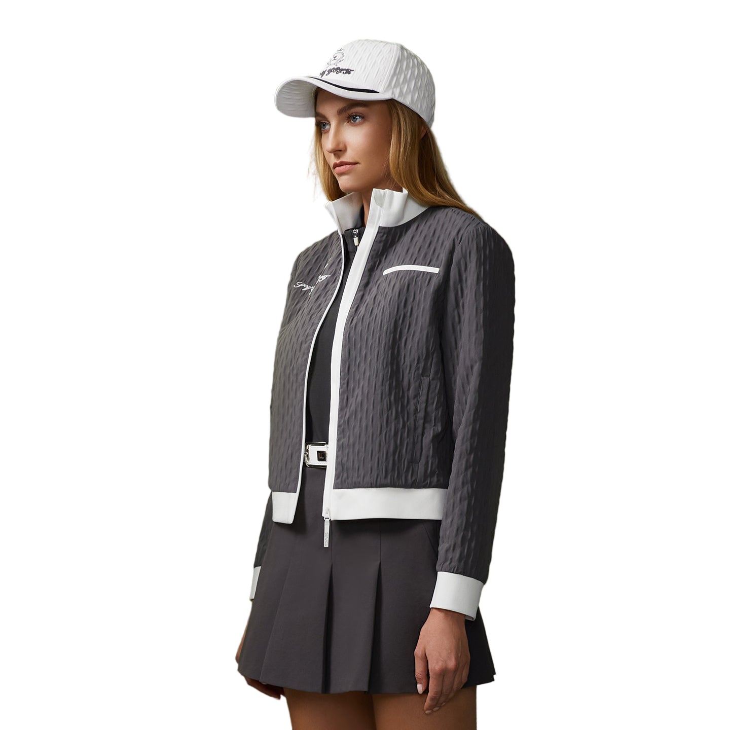 SVG Golf Women's Textured Slim Fit Zip-Up Sport Jacket