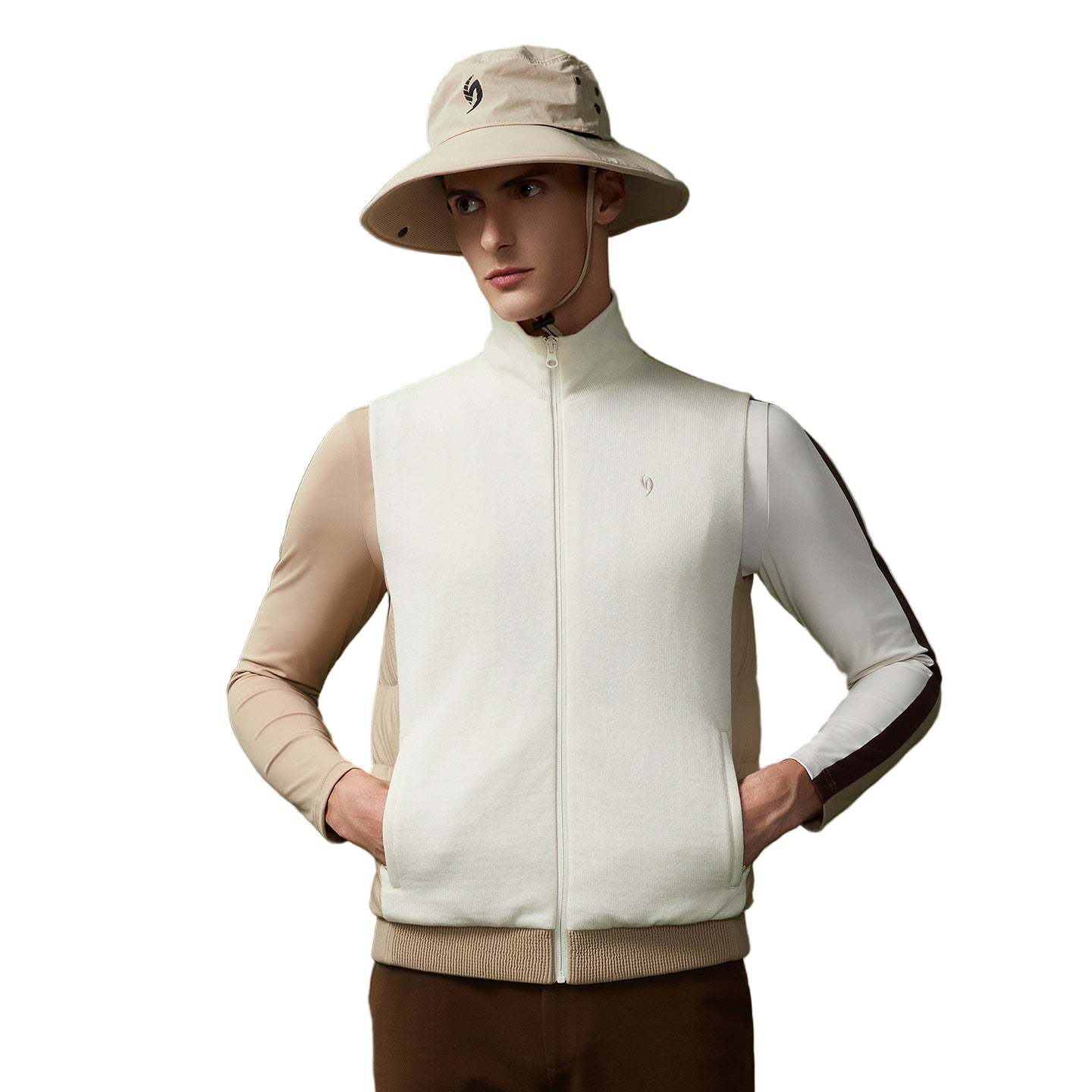SVG Golf Men's Wool Knit Down Warm White Duck Feather Sports Vest