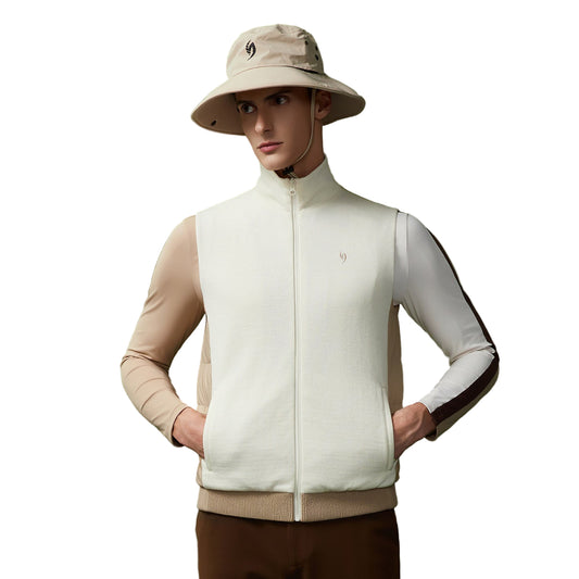 SVG Golf Men's Wool Knit Down Warm White Duck Feather Sports Vest