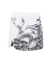 SVG Golf 23 spring and summer new women's black-and-white printed skirt slit skirt