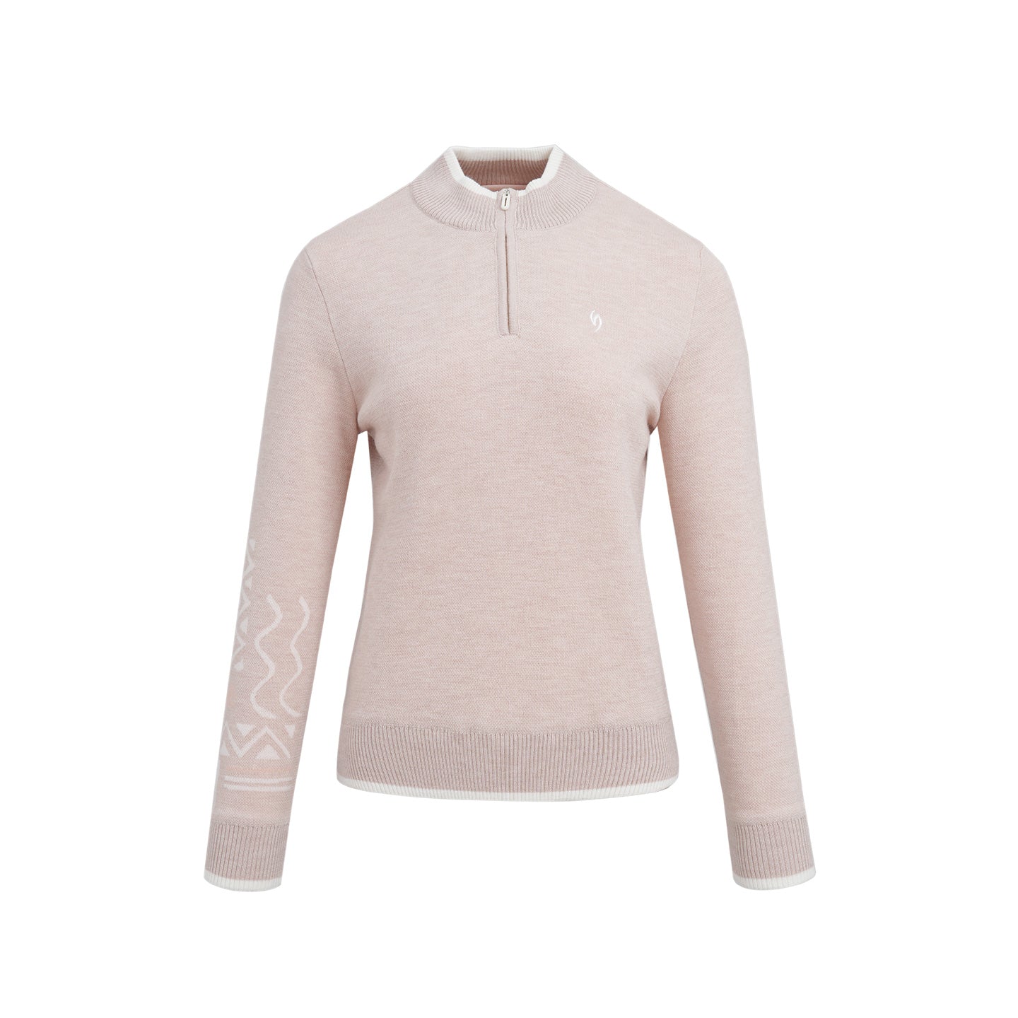 SVG Golf Women's Lined Slim Fit Stand Collar Half-Zip Wool Sweater