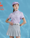 SVG Golf 23 New Spring and summer women's light purple short-sleeved T-shirt zipper collar jacket