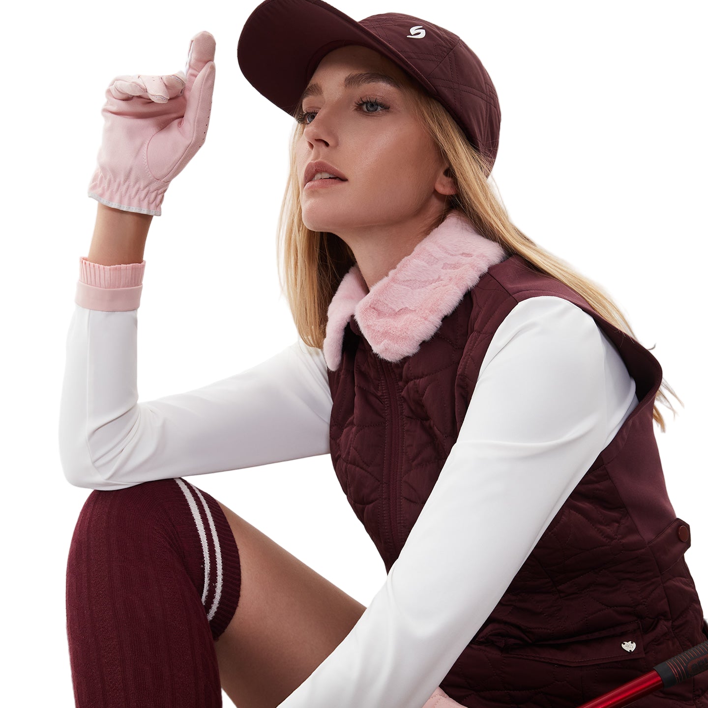 SVG Golf Women's Quilted Padded Zip-Up Collar Sport Vest