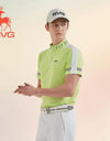 SVG Golf spring/summer men's yellow-and-green stitching short-sleeved T-shirt zipper collar jacket