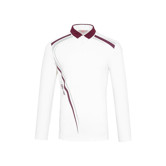 SVG Golf Men's Printed Long Sleeve Lapel Polo Shirt