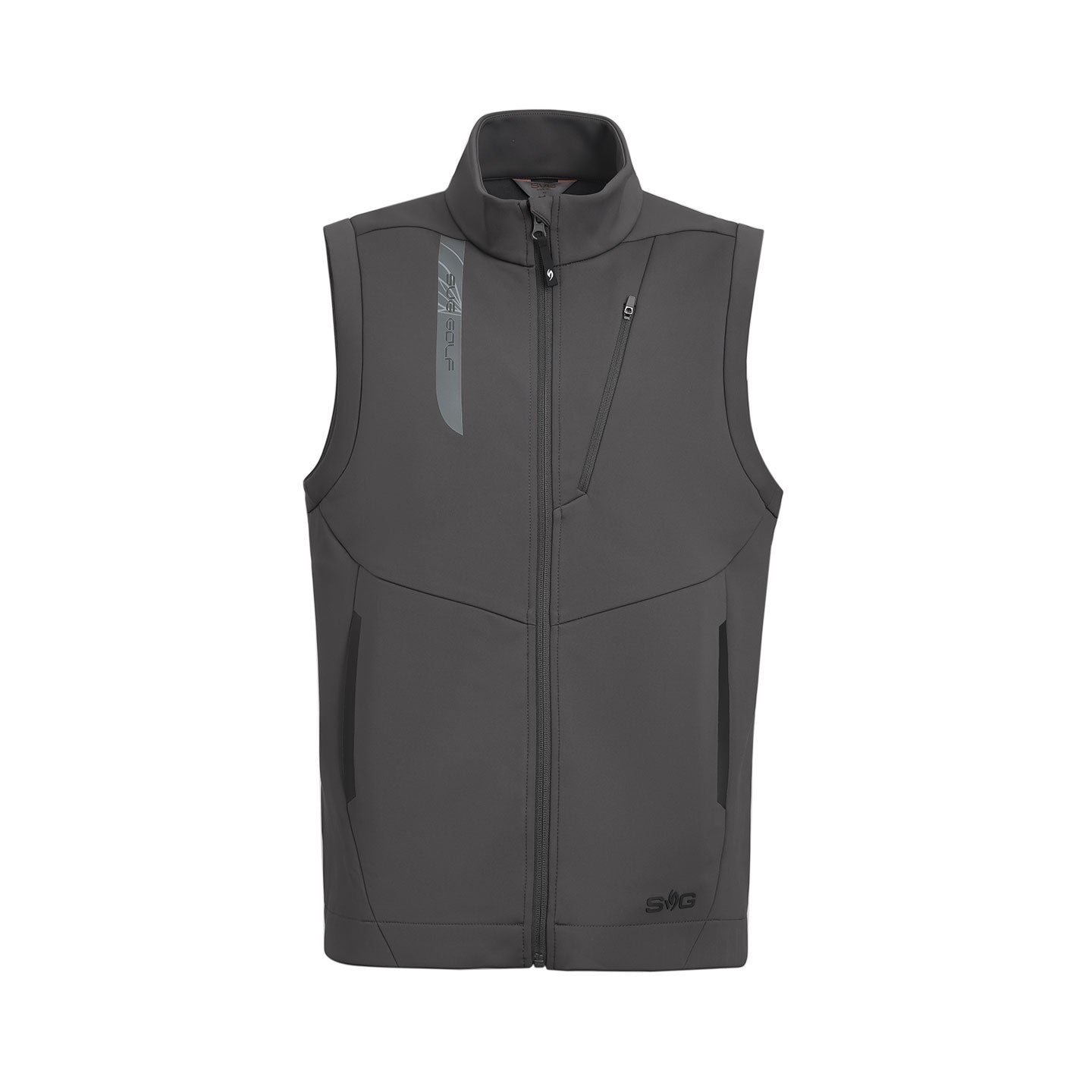 SVG Golf Men's  Warm Color-blocked Zipper Stand Collar Sports Vest