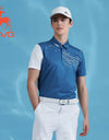 SVG Golf 23 New Spring/summer men's blue stitched short-sleeved T-shirt lapel polo shirt