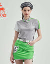 SVG Golf Women's Gray Stitched Short-Sleeved T-Shirt Lapel Polo