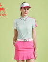 SVG Golf Women's Light Green Stitched Short-sleeved Lapel T-shirt