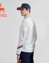 SVG Golf 23 new spring and summer men's white striped printed trench coat jacket