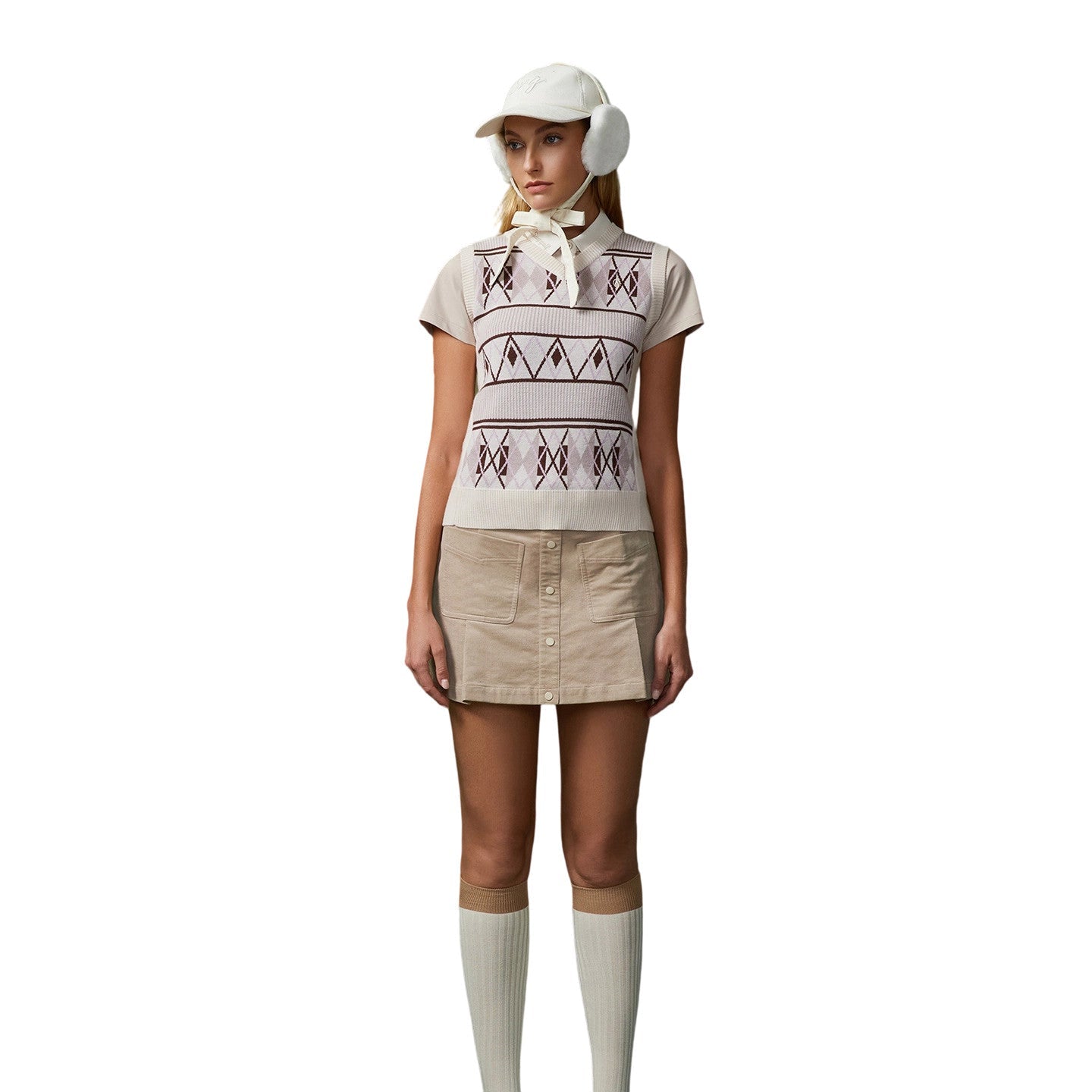 SVG Golf Women's  Wool Vintage Plaid Knit Vest