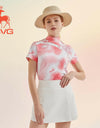 SVG Golf Women's Pink Full Print Short-sleeved T-shirt Collar Shirt