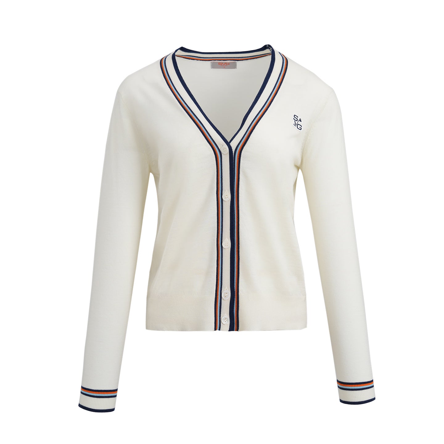 SVG Golf Women's Wool Classic Colorblock Knit Cardigan